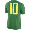 Image of #10 Oregon Ducks Mighty Oregon Game Football Jersey – Apple Green 2019