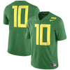 Image of #10 Oregon Ducks Mighty Oregon Game Football Jersey – Apple Green 2019