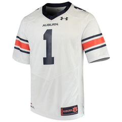 #1 Auburn Tigers Under Armour Team Replica Football Jersey – White 2019