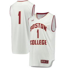 #1 Boston College Eagles Under Armour Replica Performance Basketball Jersey – White 2019