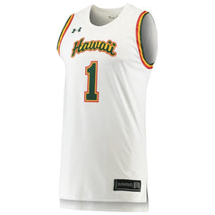 #1 Hawaii Warriors Under Armour Replica Basketball Jersey - White 2019