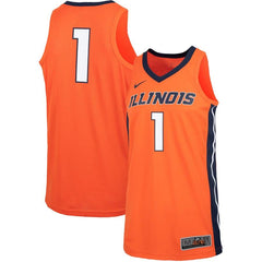 #1 Illinois Fighting Illini Replica Basketball Jersey – Orange 2019