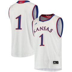 #1 Kansas Jayhawks  Replica Basketball Jersey – White 2019