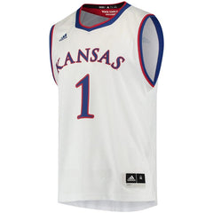 #1 Kansas Jayhawks  Replica Basketball Jersey – White 2019