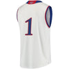 Image of #1 Kansas Jayhawks  Replica Basketball Jersey – White 2019