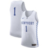 Image of #1 Kentucky Wildcats Basketball Jersey - White 2019