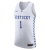 Image of #1 Kentucky Wildcats Basketball Jersey - White 2019