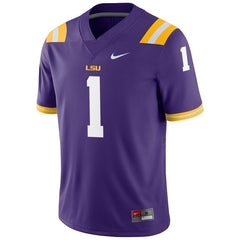 #1 LSU Tigers Football Game Jersey – Purple 2019