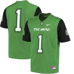 #1 Marshall Thundering Herd Replica Game Jersey - Kelly Green 2019