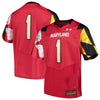 Image of #1 Maryland Terrapins Under Armour Premier Football Jersey – Red 2019