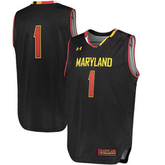 #1 Maryland Terrapins Under Armour Replica Basketball Performance Jersey - Black 2019