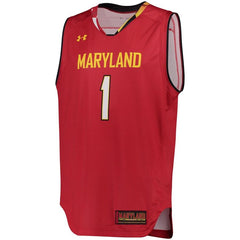 #1 Maryland Terrapins Under Armour Replica Basketball Performance Jersey - Red 2019