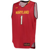 Image of #1 Maryland Terrapins Under Armour Replica Performance Basketball Jersey – Red 2019