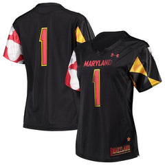 #1 Maryland Terrapins Under Armour Women's Finished Replica Jersey – Black 2019