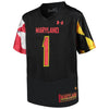 Image of #1 Maryland Terrapins Under Armour Youth Finished Replica Jersey – Black 2019