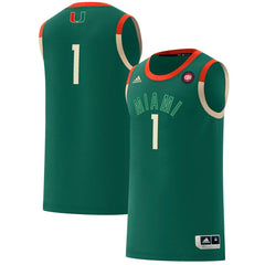 #1 Miami Hurricanes  Harlem Renaissance Swingman Jersey – Green 2019