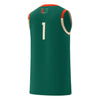 Image of #1 Miami Hurricanes  Harlem Renaissance Swingman Jersey – Green 2019