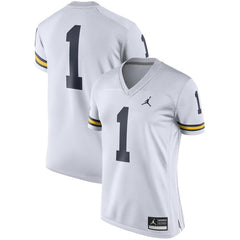 #1 Michigan Wolverines Women's Game Replica Football Jersey - White 2019