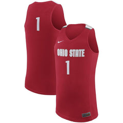 #1 Ohio State Buckeyes College Basketball Replica Jersey – Scarlet 2019