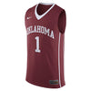 Image of #1 Oklahoma Sooners Basketball Replica Jersey - Crimson 2019