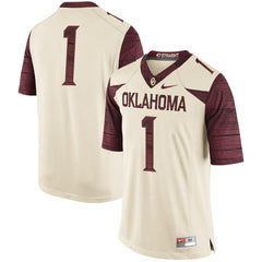 #1 Oklahoma Sooners Limited Football Jersey - Cream 2019