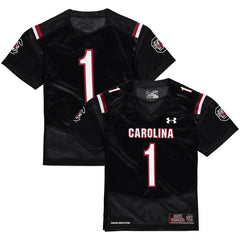 #1 South Carolina Gamecocks Under Armour Youth Replica Football Jersey – Black 2019