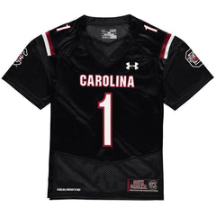 #1 South Carolina Gamecocks Under Armour Youth Replica Football Jersey – Black 2019