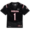 Image of #1 South Carolina Gamecocks Under Armour Youth Replica Football Jersey – Black 2019