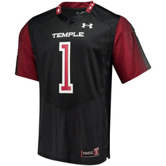 #1 Temple Owls Under Armour Replica Football Jersey - Black 2019