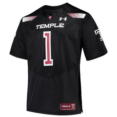 #1 Temple Owls Under Armour Team Replica Football Jersey – Black 2019