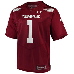 #1 Temple Owls Under Armour Team Replica Football Jersey – Garnet 2019