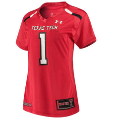 #1 Texas Tech Red Raiders Under Armour Women's Finished Replica Jersey – Red 2019