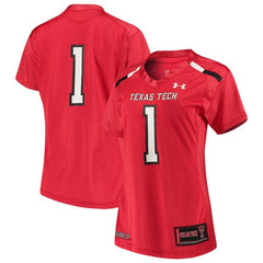 #1 Texas Tech Red Raiders Under Armour Women's Finished Replica Jersey – Red 2019