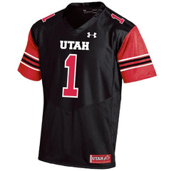 #1 Utah Utes Under Armour Premier Football Jersey – Black 2019