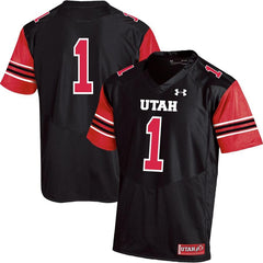 #1 Utah Utes Under Armour Premier Football Jersey – Black 2019