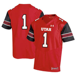 #1 Utah Utes Under Armour Premier Football Jersey – Red 2019