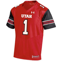 #1 Utah Utes Under Armour Premier Football Jersey – Red 2019