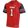 Image of #1 Utah Utes Under Armour Premier Football Jersey – Red 2019