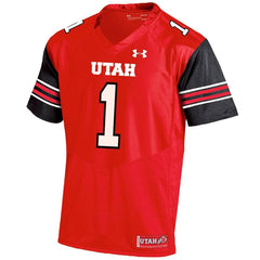 #1 Utah Utes Under Armour Team Replica Football Jersey – Red 2019