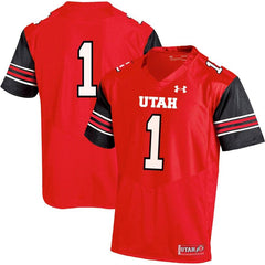 #1 Utah Utes Under Armour Team Replica Football Jersey – Red 2019