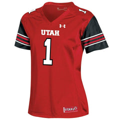 #1 Utah Utes Under Armour Women's Finished Replica Jersey – Red 2019