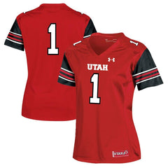 #1 Utah Utes Under Armour Women's Finished Replica Jersey – Red 2019