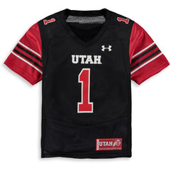 #1 Utah Utes Under Armour Youth Finished Replica Jersey – Black 2019