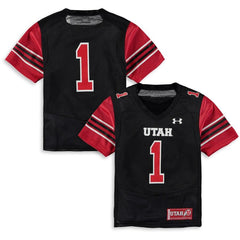 #1 Utah Utes Under Armour Youth Finished Replica Jersey – Black 2019