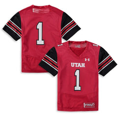 #1 Utah Utes Under Armour Youth Finished Replica Jersey – Red 2019