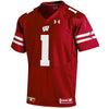 Image of #1 Wisconsin Badgers Under Armour Premier Football Jersey - Red 2019