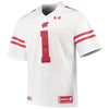 Image of #1 Wisconsin Badgers Under Armour Premier Football Jersey – White 2019