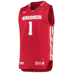 #1 Wisconsin Badgers Under Armour Replica Basketball Jersey - Red 2019