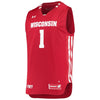 Image of #1 Wisconsin Badgers Under Armour Replica Basketball Jersey - Red 2019