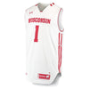 Image of #1 Wisconsin Badgers Under Armour Replica Performance Basketball Jersey – White 2019